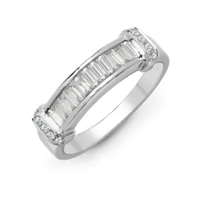 18ct White Gold 0.52ct Diamond R.B.C & Baguette Ring