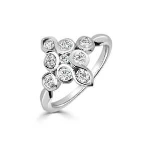 18ct White Gold Brilliant-Cut Diamond Mirage Ring 0.63ct