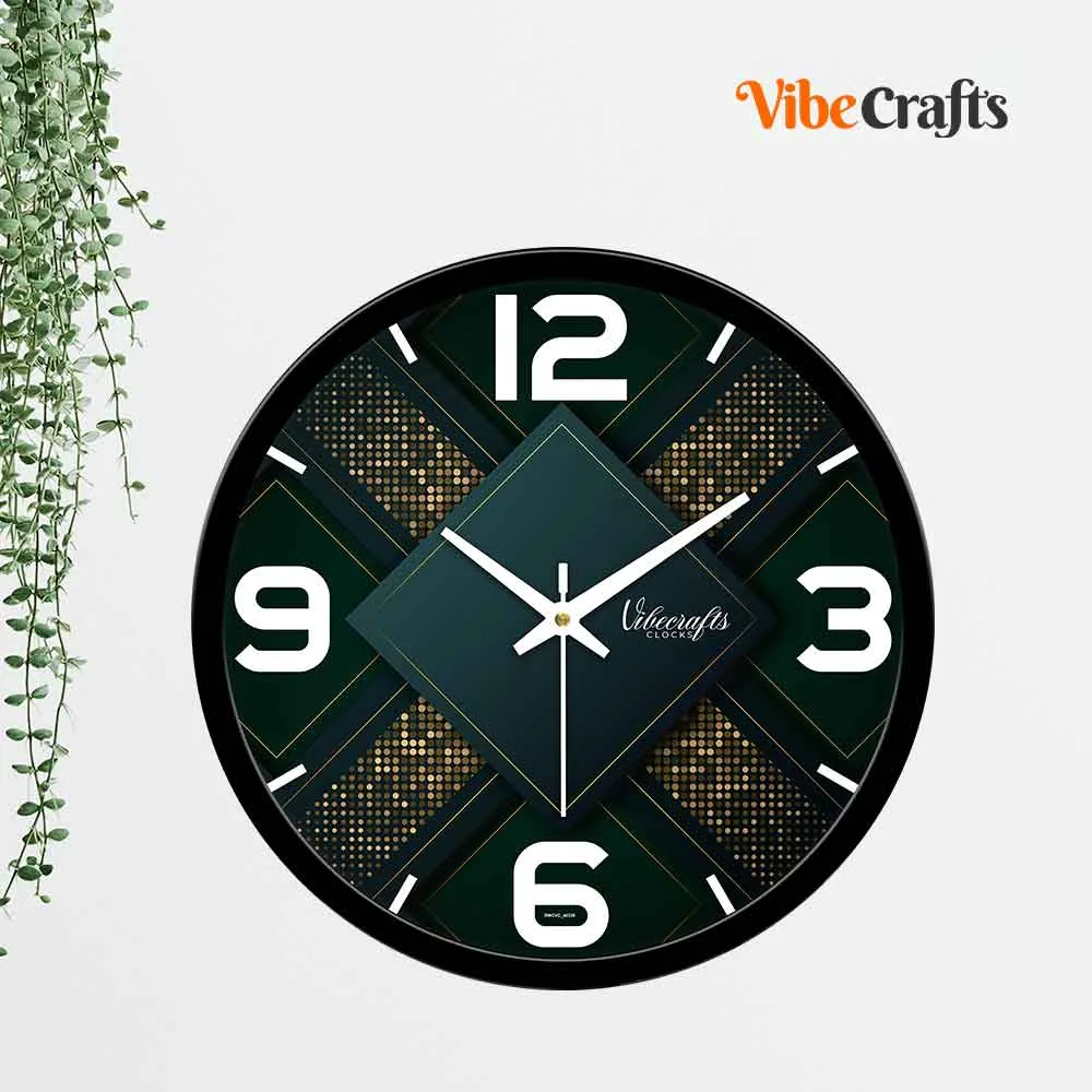 3D Square Glittery Designer Wall Clock