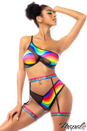 3Pc. Set Rainbow Mesh Swirl