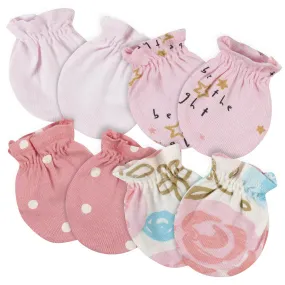 4-Pack Baby Girls Princess No Scratch Mittens