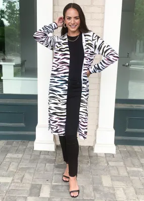 525 America Zebra Print Long Cardigan ***FINAL SALE***