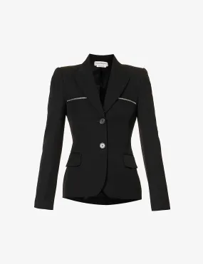 752829QJAAC Zip detail single breasted blazer