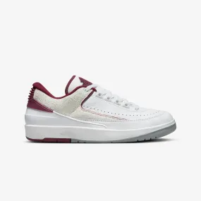 AIR JORDAN 2 RETRO LOW 'WHITE/CHERRYWOOD RED-LT STEEL GREY'