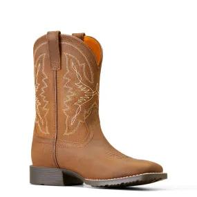 Ariat Kids Hybird Rancher Distressed Tan Square Toe Western Boot 10047034