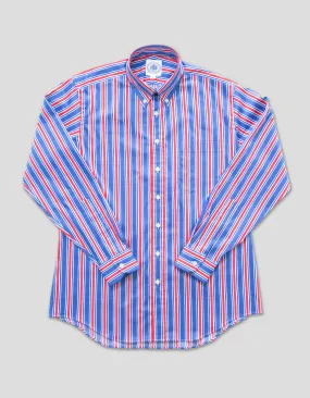 AWNING STRIPE LONG SLEEVE SHIRT - BLUE/WHITE/RED