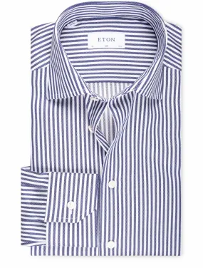 Bengal Striped Twill Slim Fit Shirt Navy