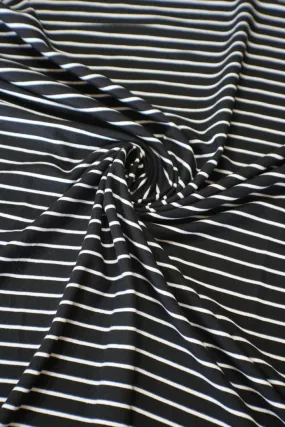 Black & White Stripe Double Brushed Poly