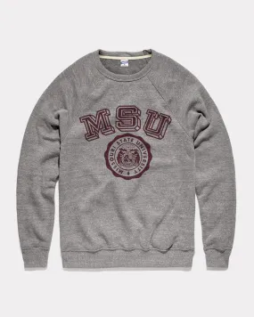 Block MSU Vintage Seal Grey Crewneck