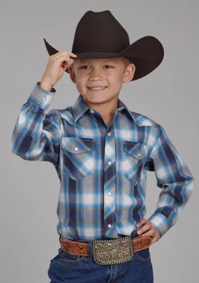 Boy's Roper Plaid Long Sleeve Western Shirt