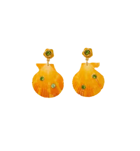 Brinker   Eliza On Holiday Orange Shell Earrings