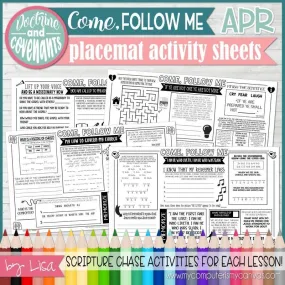 CFM D&C Placemat Activity Sheets {APR 2021} PRINTABLE