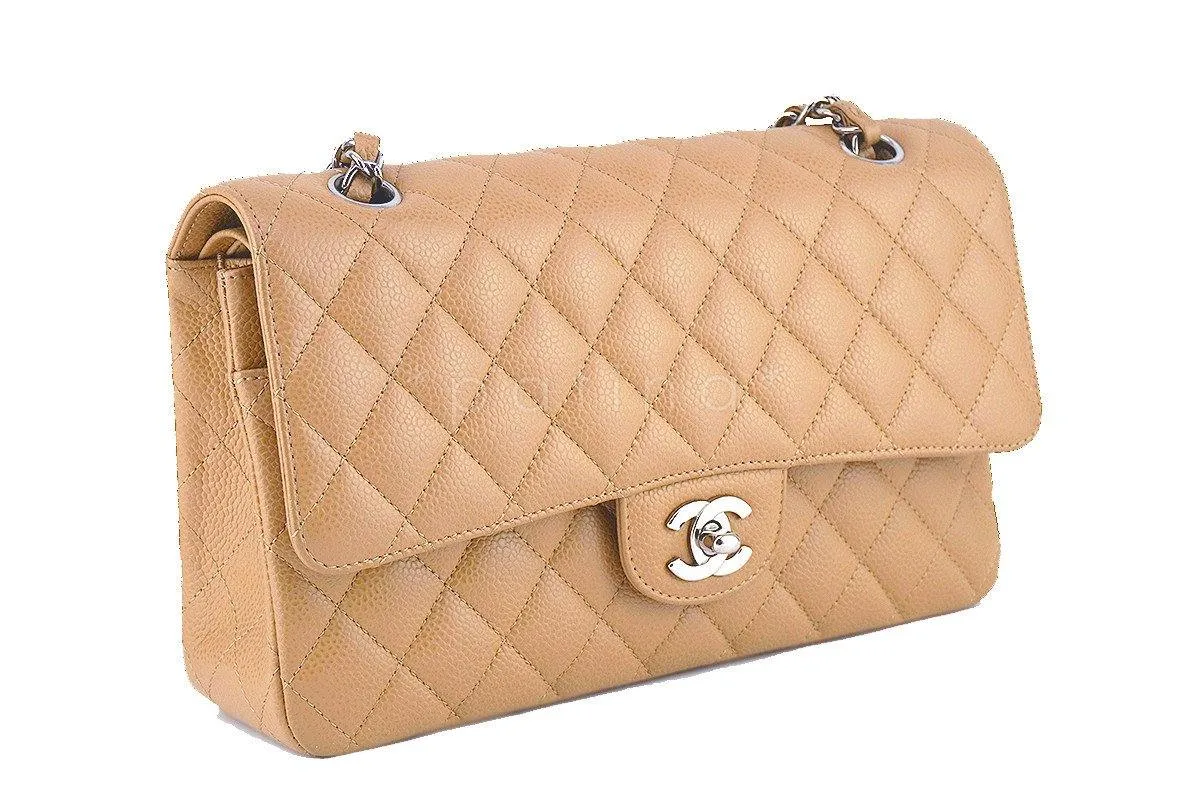 Chanel Beige Caviar Medium Classic 2.55 Double Flap Bag