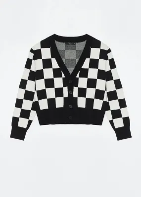 DELUC ECHINACEA COLORBLOCK CARDIGAN - BLACK/WHITE