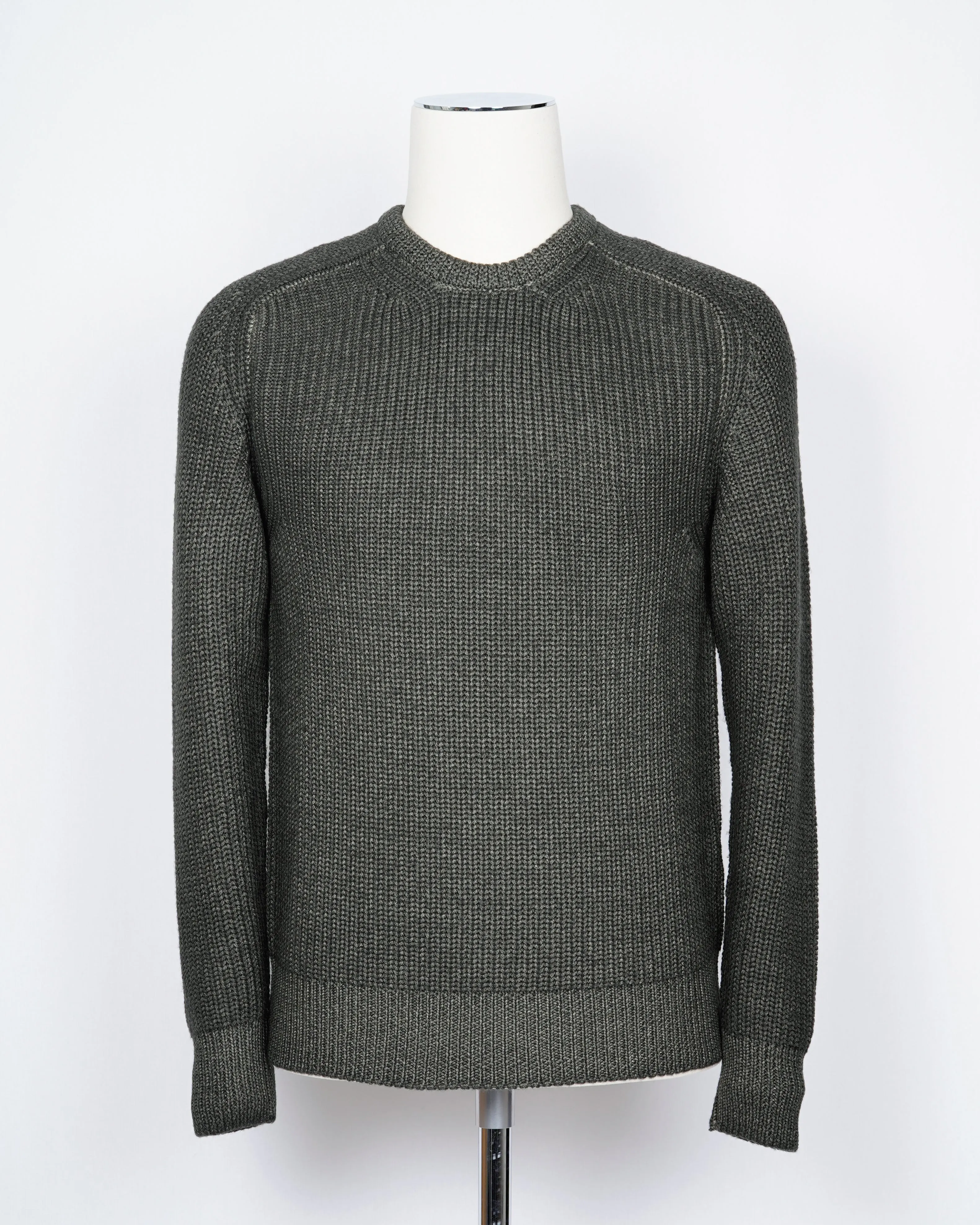 Drumohr Heavy Crew Neck Merino Wool Knit / Green