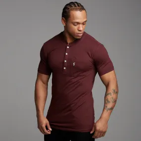 Father Sons Classic Burgundy Grandad Polo Shirt - FSH195