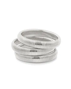 Flex Snake Chain Bracelet - Set of 3 (12mm wide) - Silver | Plated Silver