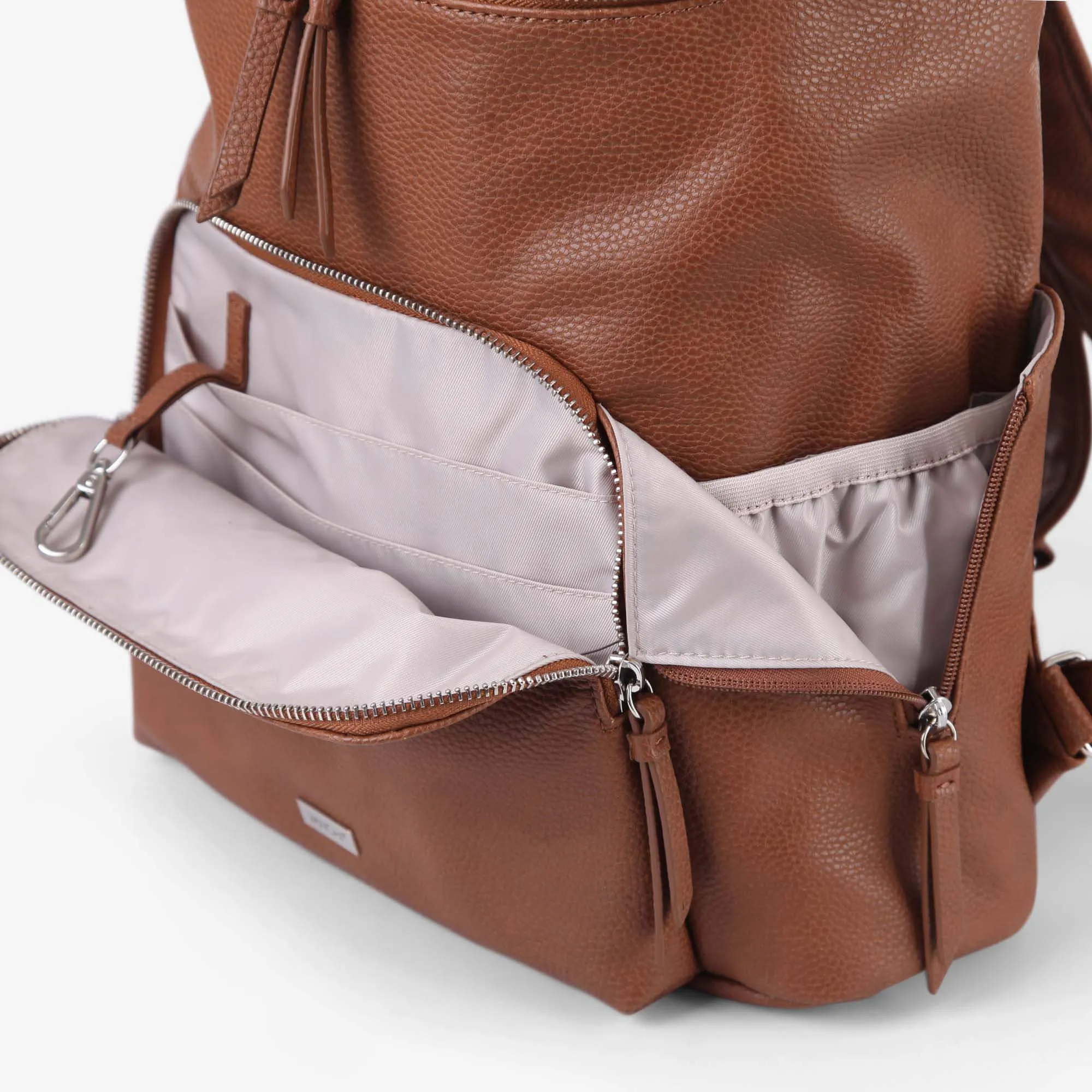 Frankie Everyday Backpack (Vegan) Pebbled Tan/ Silver