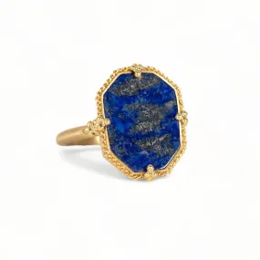 Geometric Lapis Ring