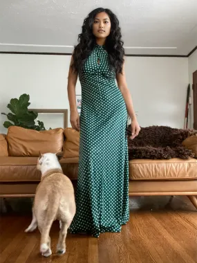 Green Dress with Polka Dots