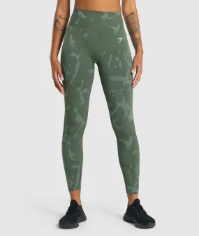 Gymshark Adapt Camo Seamless Leggings - Savanna | Green