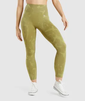 Gymshark Adapt Camo Seamless Leggings - Savanna | Griffin Green