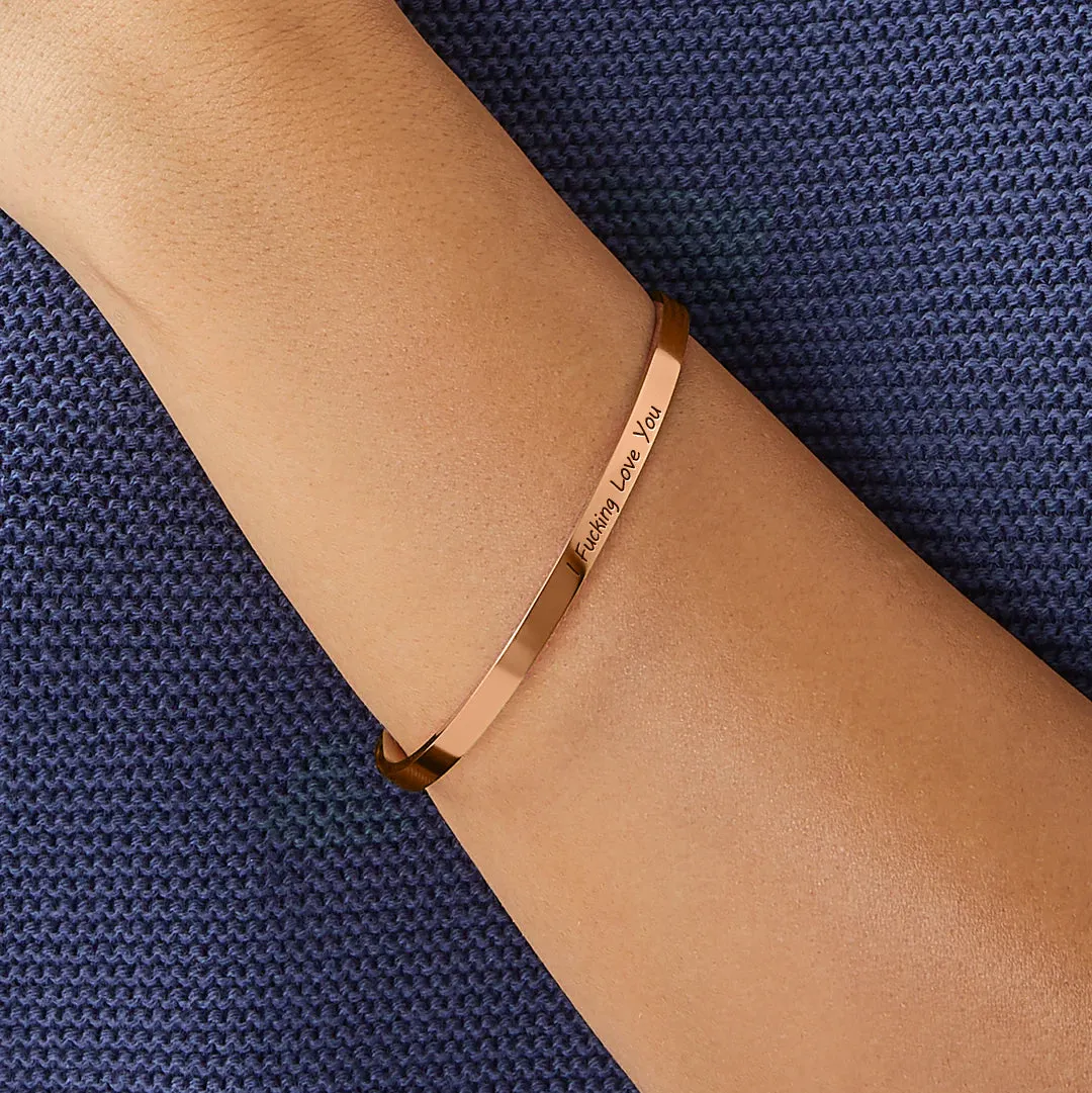 I F♥cking Love You Thin Cuff Bracelet