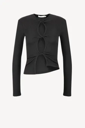 Longsleeve Open Twist in Schwarz