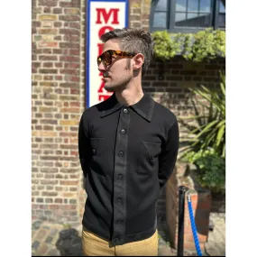 Mr Bridger - 'The Montana' Minimalist L/S Double Black - Polo Knit