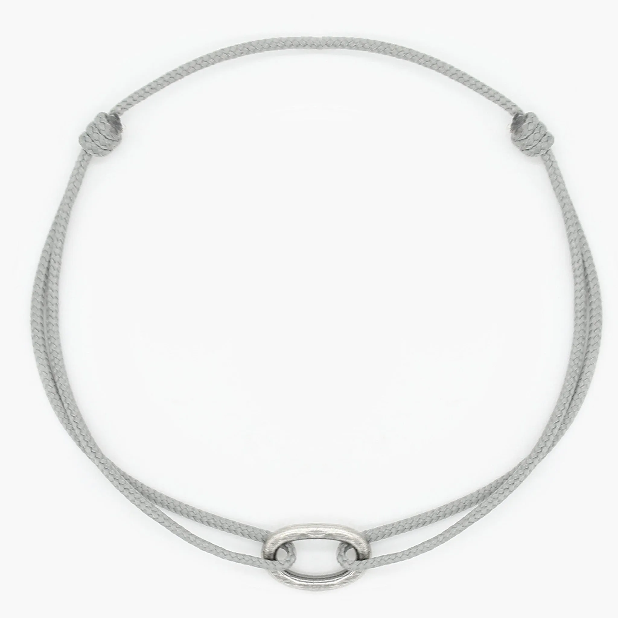 Nylon Thread With Silver Hoop "Indah" Bracelet (Grey)