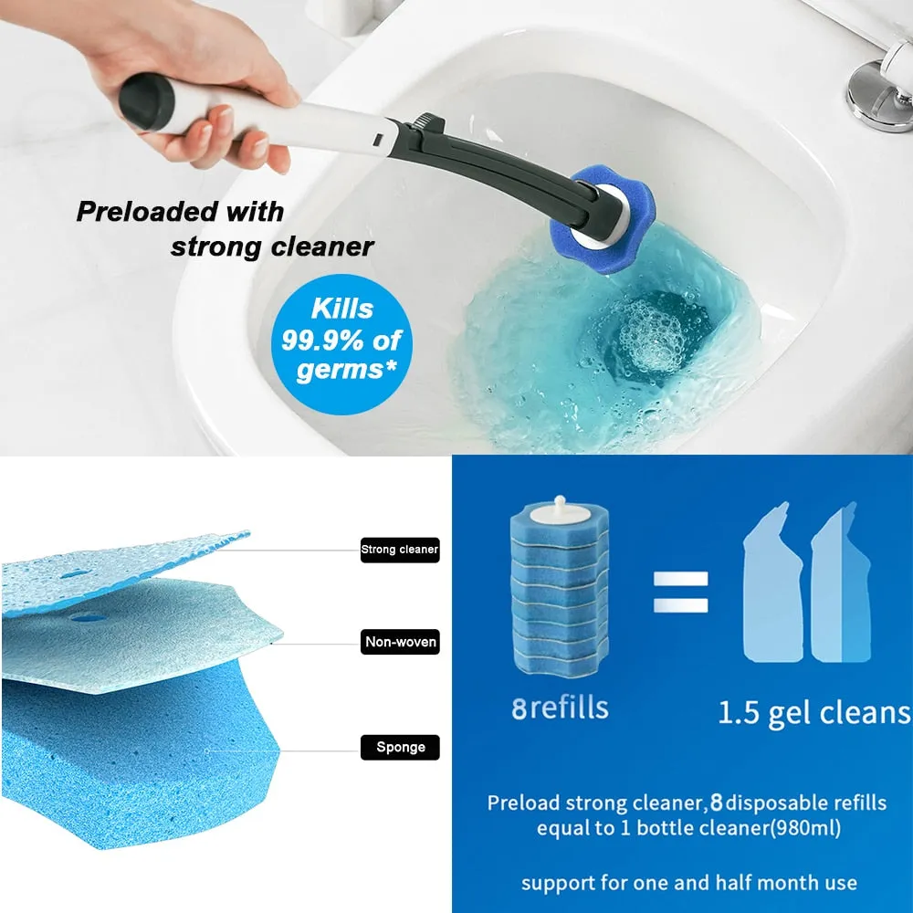 Replaceable Disposable Pad Toilet Wand