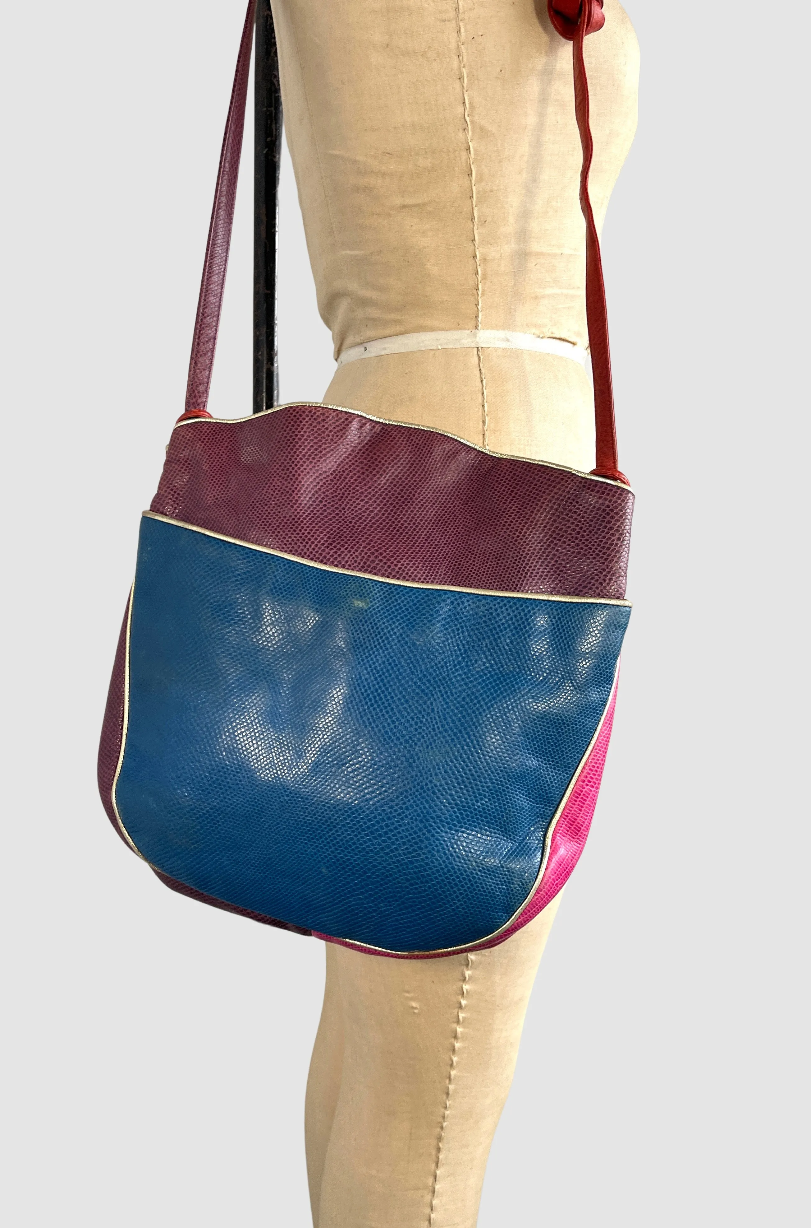 SHARIF Vintage 80s Crossbody Leather Patchwork Bag