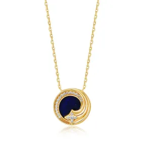 THIALH - Galaxy - Dark Blue Star Gold plated Lapis lazuli Necklace