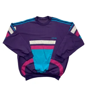 Vintage 90s Purple, Blue   White Adidas Spell-Out Sweatshirt - Large